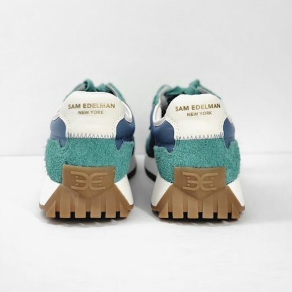 SAM EDELMAN Langley 3 Sneakers Green Blue Suede Leather Women’s Size 7.5 NWOB - Picture 6 of 8